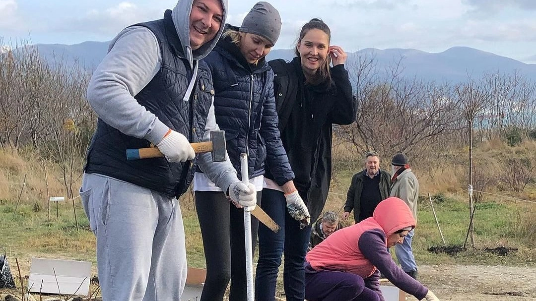 Новороссийцы высадили клумбу тюльпанов в Дендропарке