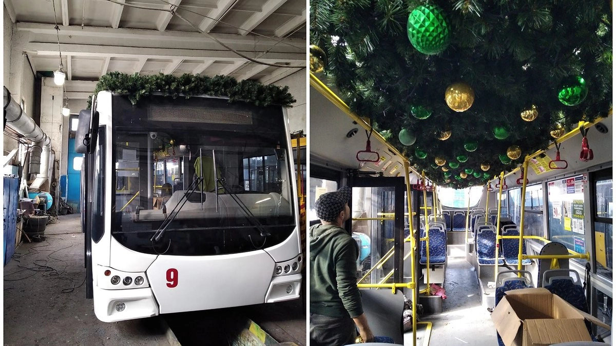 В Новороссийске украшают троллейбусы к Новому году