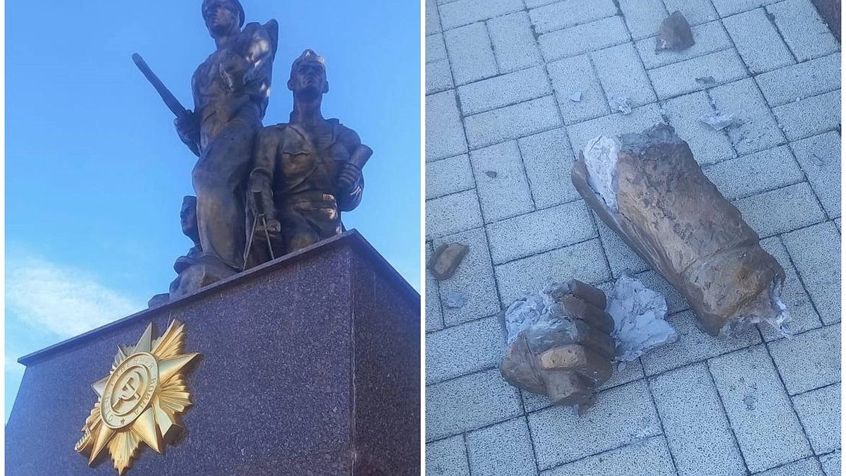 В Новоросийске вандалы повредили памятник воинам-малоземельцам