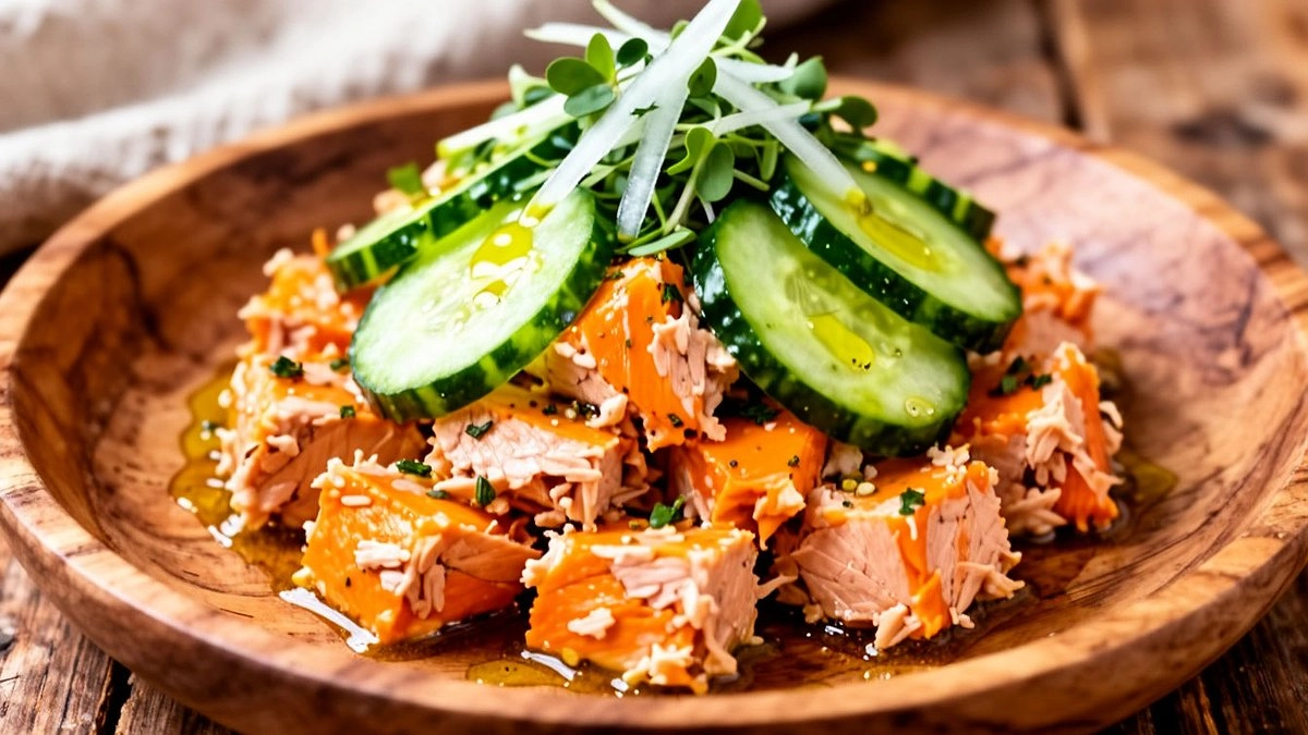 Гости выстроились в очередь за добавкой: салат с печенью трески, который я теперь беру тройную порцию