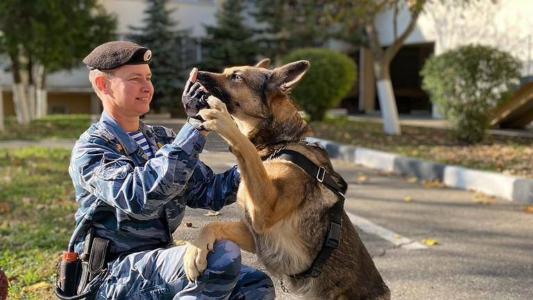 Кинолог полиции Новороссийска помогла парню, которому стало плохо на улице