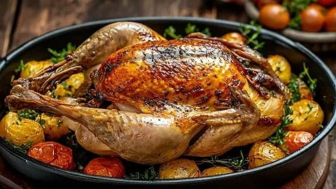 Достаю курицу из духовки, и гости не верят своим глазам: секрет в обычном фрукте, который есть на каждой кухне