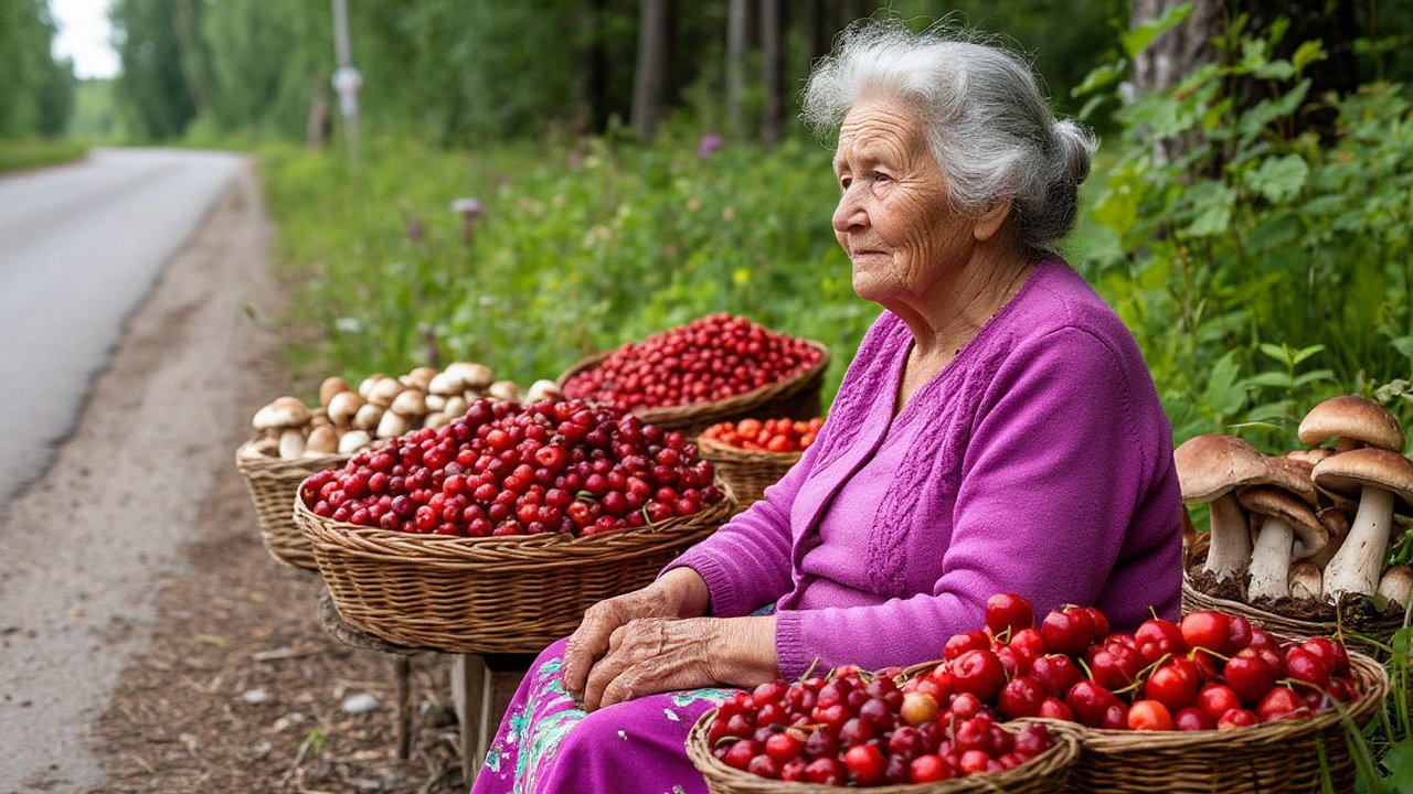 Главная картинка новости: Туриста из Германии шокировала торговля грибами и ягодами на обочинах дорог в России