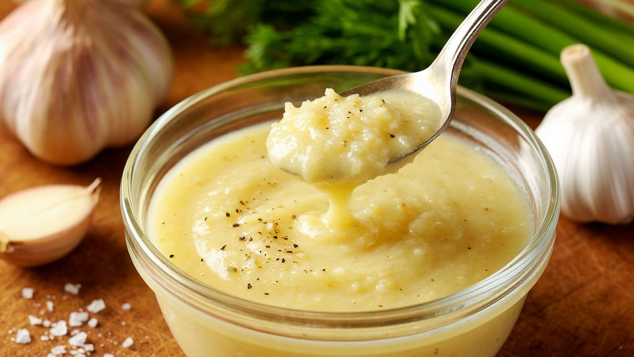 Главная картинка новости: Готовлю этот чесночный соус с тех пор, как шеф-повар итальянского ресторана поделился рецептом. Гости вылизывают тарелку