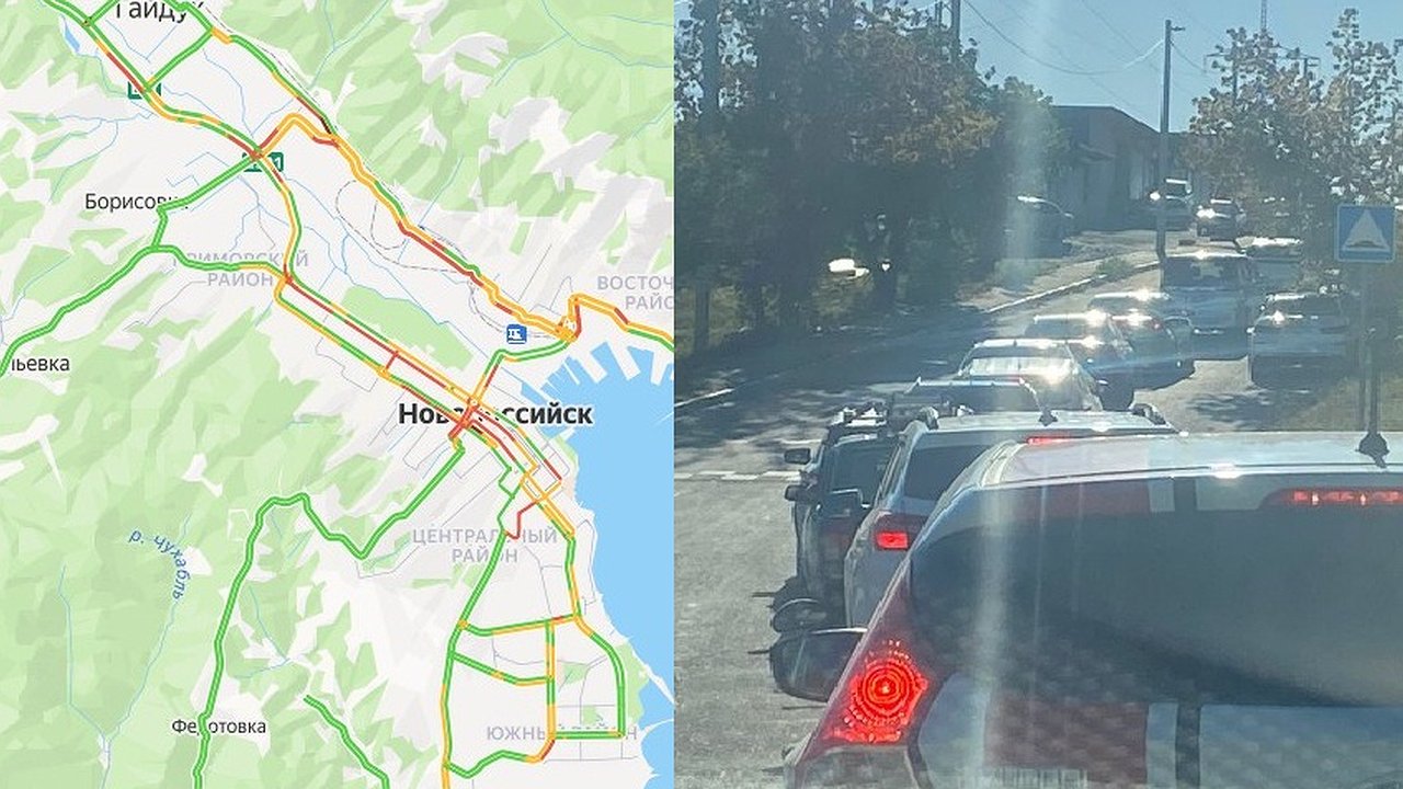 Главная картинка новости: Утренний коллапс: Новороссийск встал в гигантских пробках