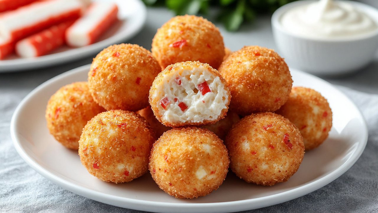 Главная картинка новости: Крабовый салат вышел из тренда — беру палочки и делаю хрустящие шарики: недорогая и эффектная новогодняя закуска