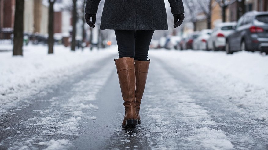 Главная картинка новости: Налепил жене нескользящие полоски на сапоги за 5 минут – теперь она хохочет, идя по льду