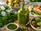 Беру обычный пучок петрушки и делаю зелёное масло, как в дорогом ресторане