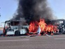 Автобус Краснодар — Мелитополь загорелся после атаки БПЛА, пассажиры эвакуированы