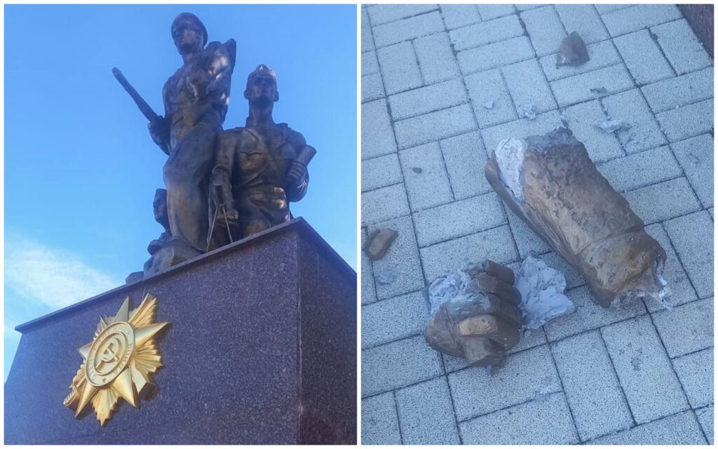 В Новоросийске вандалы повредили памятник воинам-малоземельцам